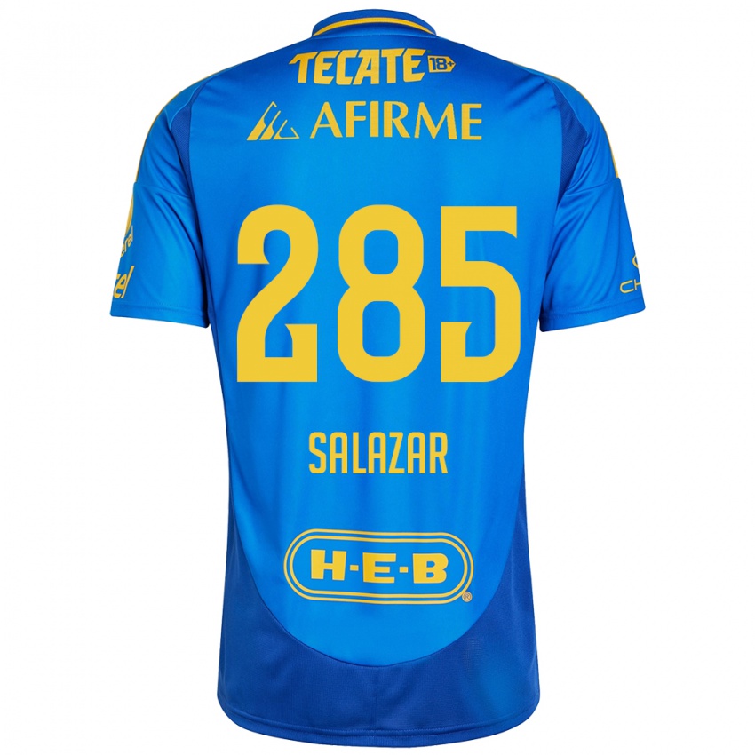 Hombre Camiseta Bryan Salazar #285 Azul Amarillo 2ª Equipación 2024/25 La Camisa Argentina