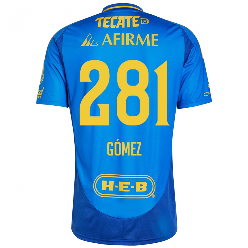 Hombre Camiseta Luis Gómez #281 Azul Amarillo 2ª Equipación 2024/25 La Camisa Argentina