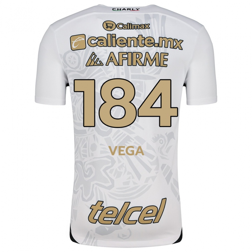 Hombre Camiseta Daniel Vega #184 Blanco Negro 2ª Equipación 2024/25 La Camisa Argentina