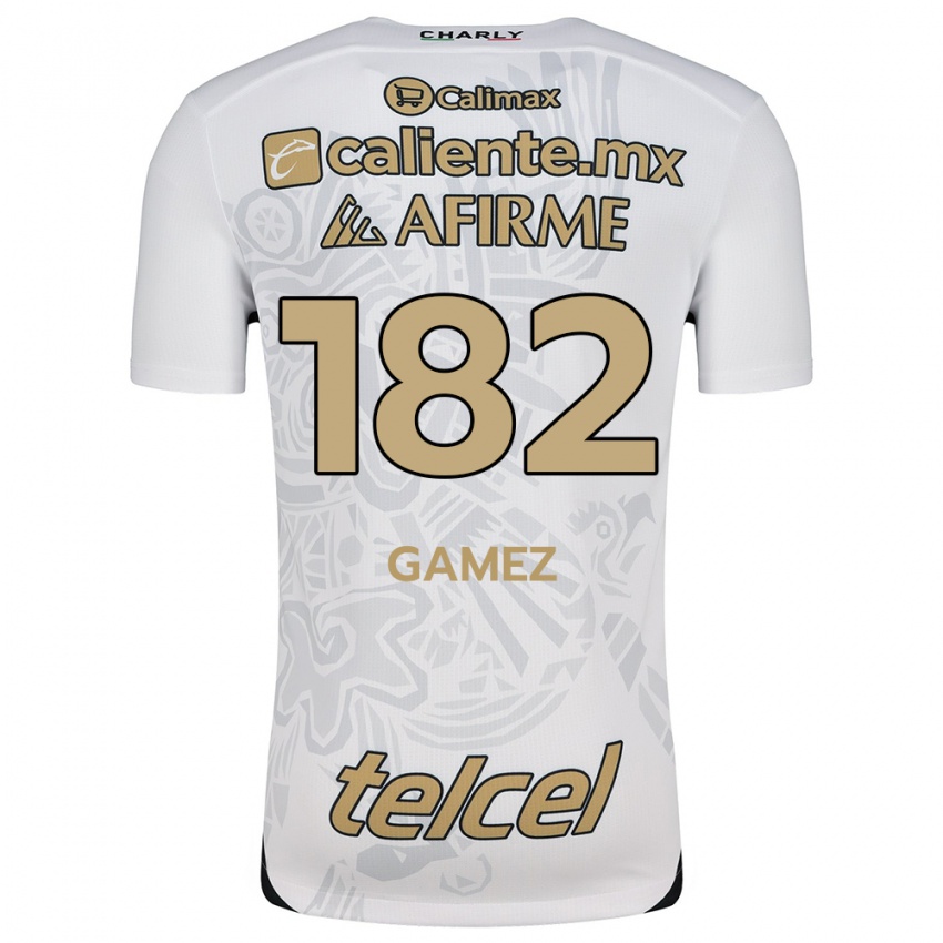 Hombre Camiseta Mark Gamez #182 Blanco Negro 2ª Equipación 2024/25 La Camisa Argentina