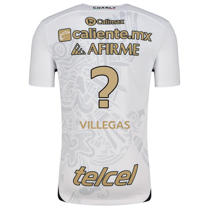 Hombre Camiseta Óscar Villegas #0 Blanco Negro 2ª Equipación 2024/25 La Camisa Argentina