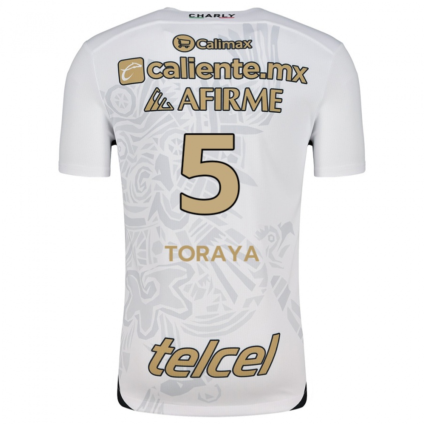 Hombre Camiseta Yadira Toraya #5 Blanco Negro 2ª Equipación 2024/25 La Camisa Argentina