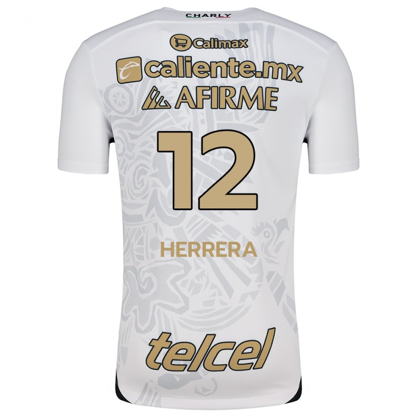 Hombre Camiseta Melissa Herrera #12 Blanco Negro 2ª Equipación 2024/25 La Camisa Argentina