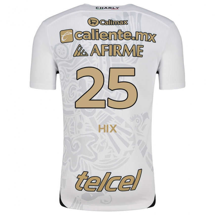 Hombre Camiseta Angelina Hix #25 Blanco Negro 2ª Equipación 2024/25 La Camisa Argentina