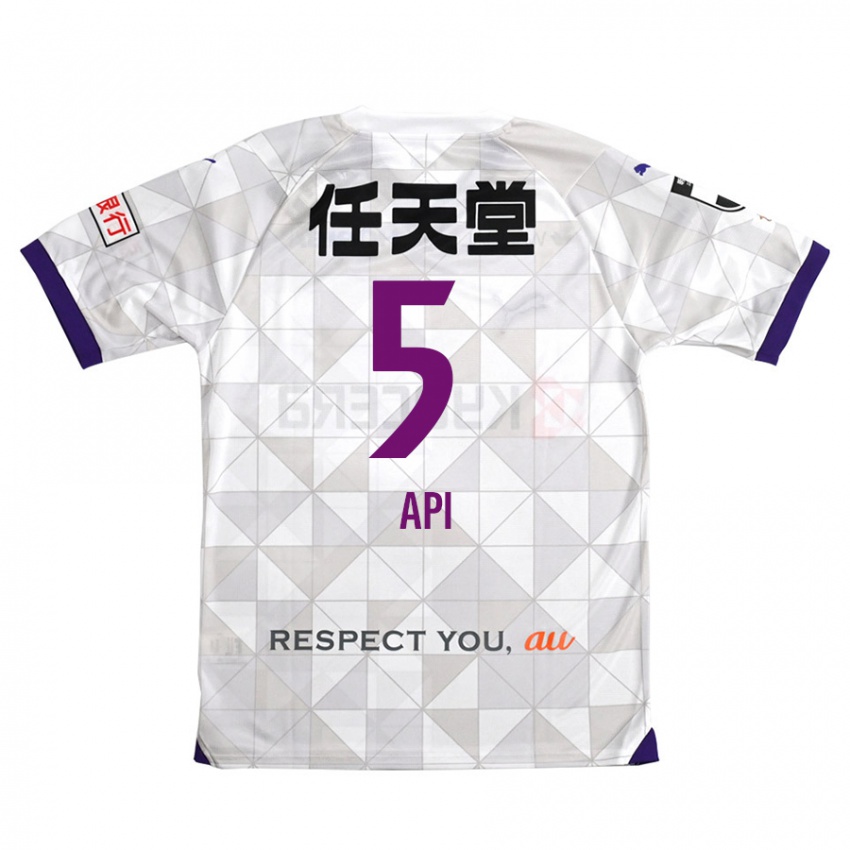 Hombre Camiseta Hisashi Appiah Tawiah #5 Blanco Morado 2ª Equipación 2024/25 La Camisa Argentina