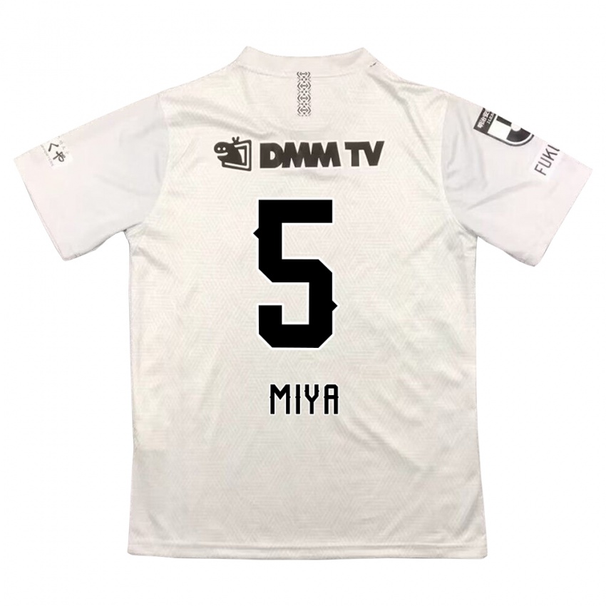 Hombre Camiseta Daiki Miya #5 Gris Negro 2ª Equipación 2024/25 La Camisa Argentina