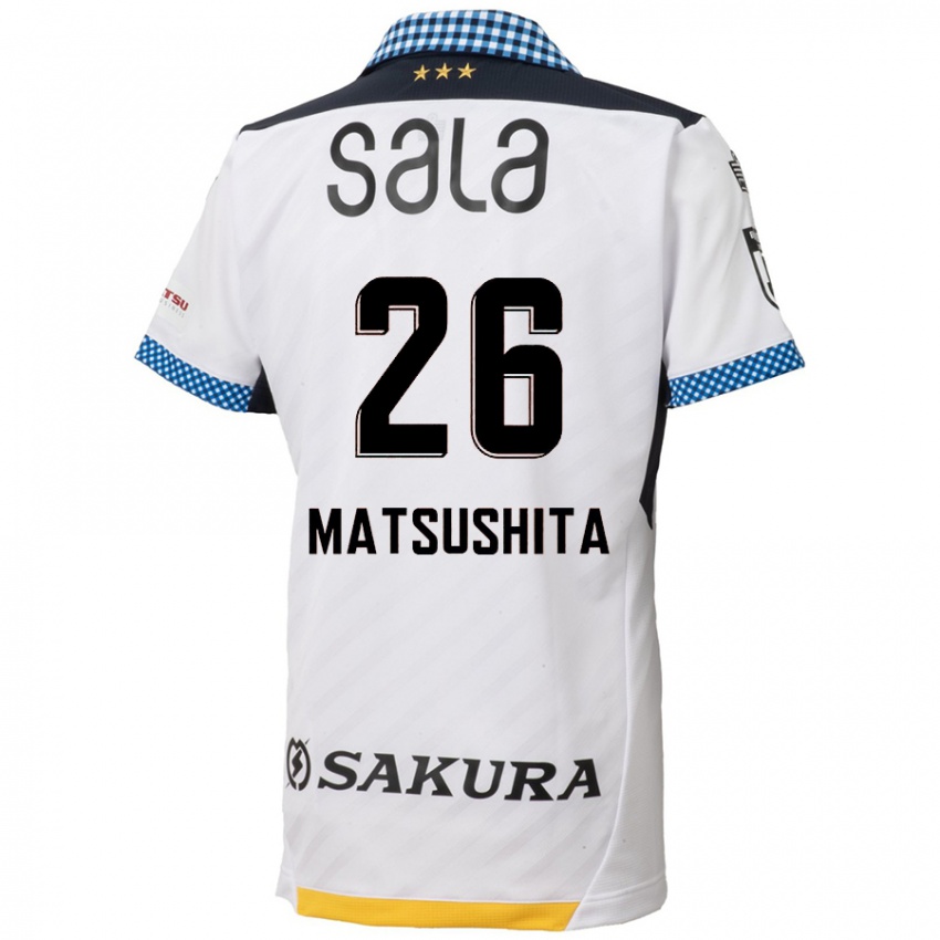 Hombre Camiseta Sota Matsushita #26 Blanco Negro 2ª Equipación 2024/25 La Camisa Argentina