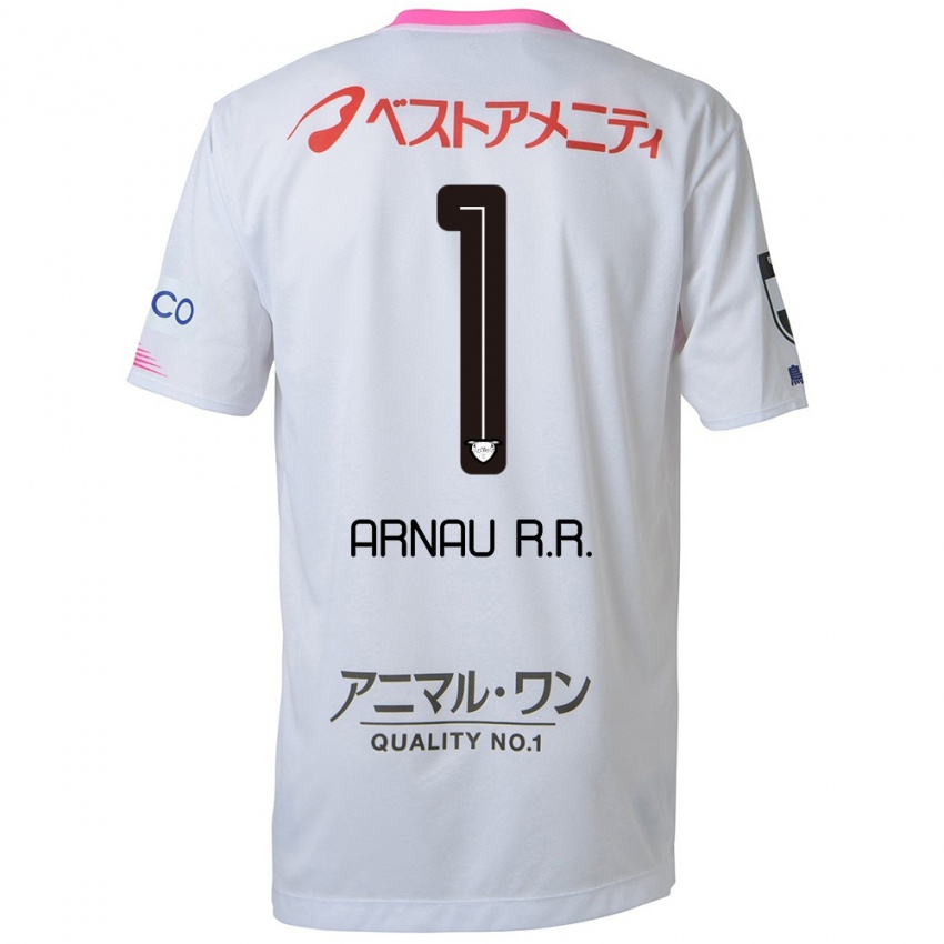 Hombre Camiseta Arnau Riera #1 Blanco Azul Rosa 2ª Equipación 2024/25 La Camisa Argentina