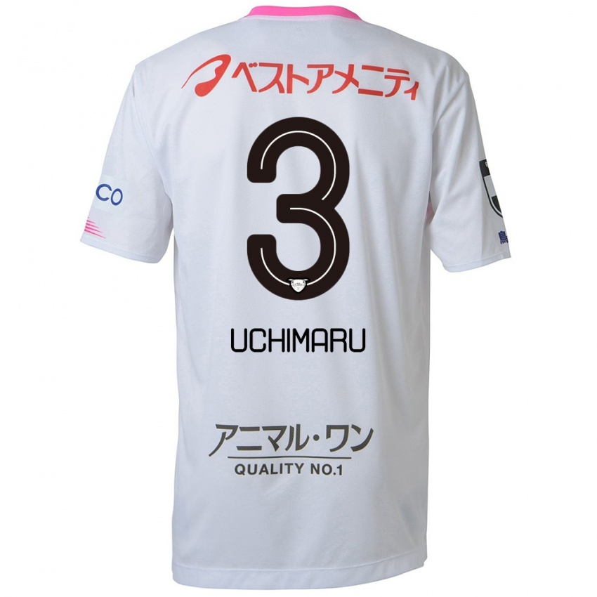 Hombre Camiseta Kanta Uchimaru #3 Blanco Azul Rosa 2ª Equipación 2024/25 La Camisa Argentina