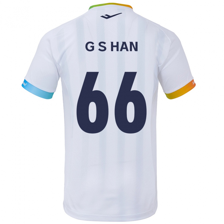 Hombre Camiseta Seung-Gyu Han #66 Blanco Azul 2ª Equipación 2024/25 La Camisa Argentina