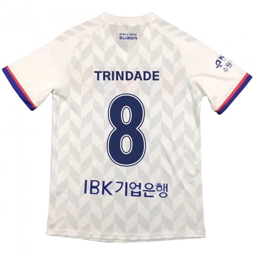 Hombre Camiseta Matheus Trindade #8 Blanco Azul 2ª Equipación 2024/25 La Camisa Argentina