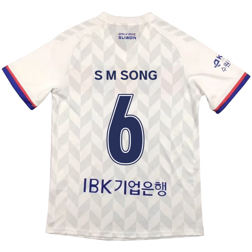 Hombre Camiseta Min-Seob Song #6 Blanco Azul 2ª Equipación 2024/25 La Camisa Argentina