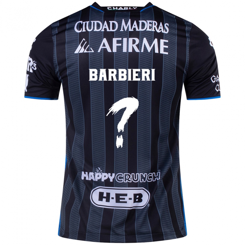 Hombre Camiseta Miguel Barbieri #0 Blanco Negro 2ª Equipación 2024/25 La Camisa Argentina