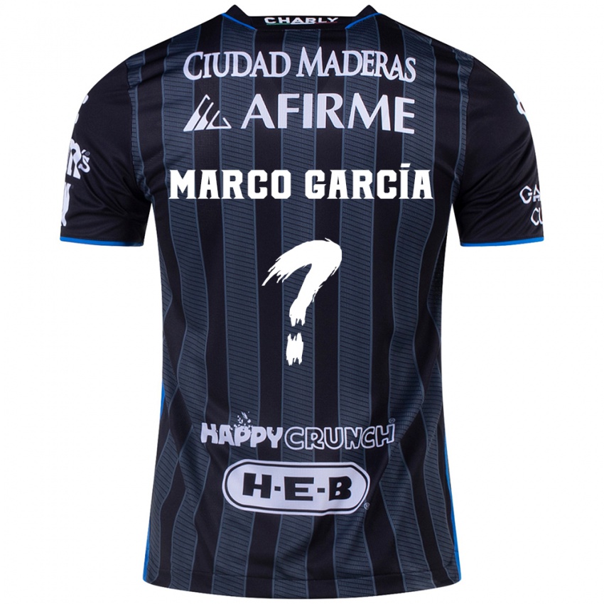 Hombre Camiseta Marco Garcia #0 Blanco Negro 2ª Equipación 2024/25 La Camisa Argentina