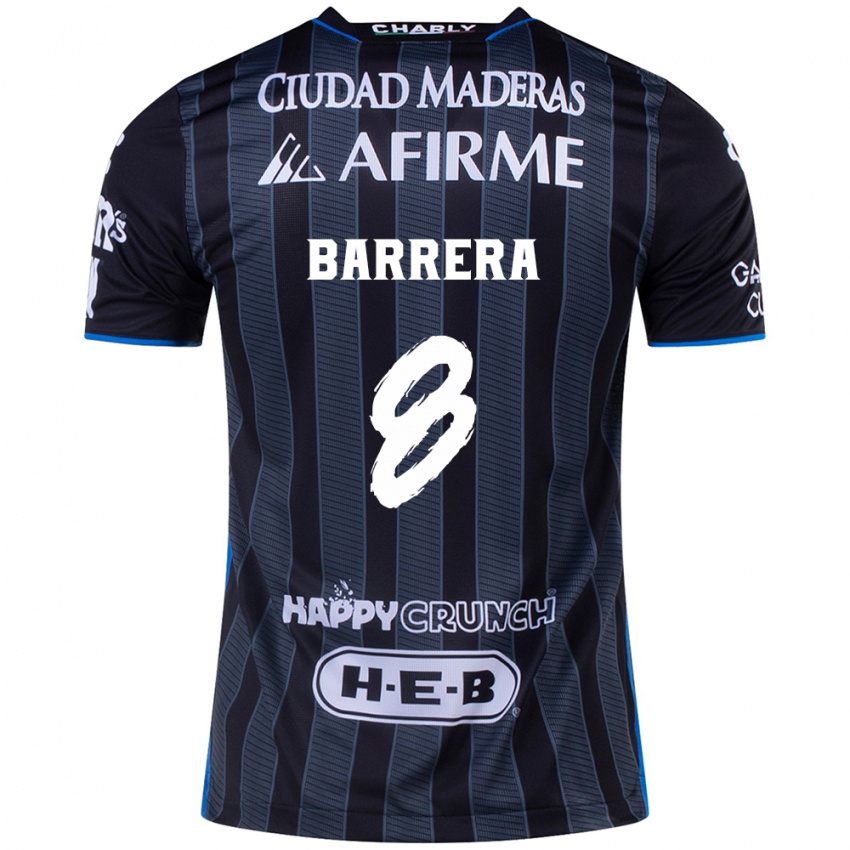 Hombre Camiseta Pablo Barrera #8 Blanco Negro 2ª Equipación 2024/25 La Camisa Argentina