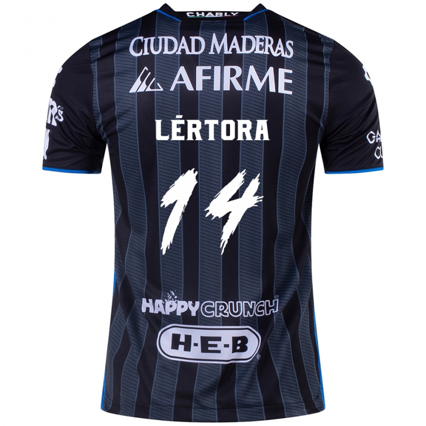 Hombre Camiseta Federico Lértora #14 Blanco Negro 2ª Equipación 2024/25 La Camisa Argentina