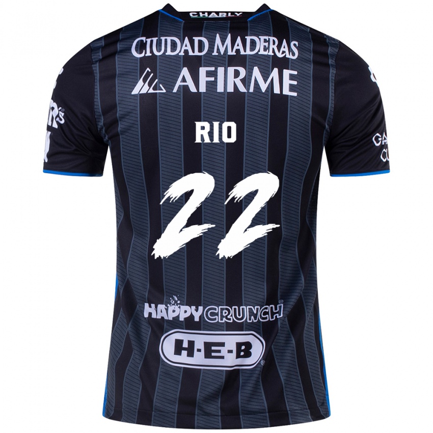 Hombre Camiseta Martín Rio #22 Blanco Negro 2ª Equipación 2024/25 La Camisa Argentina