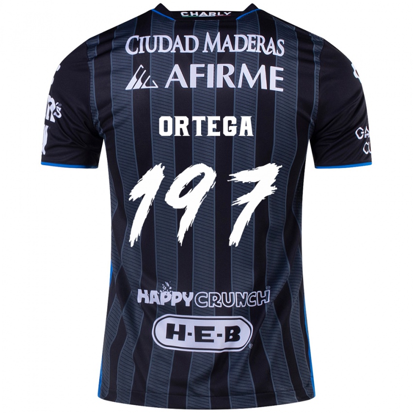 Hombre Camiseta Javier Ortega #197 Blanco Negro 2ª Equipación 2024/25 La Camisa Argentina