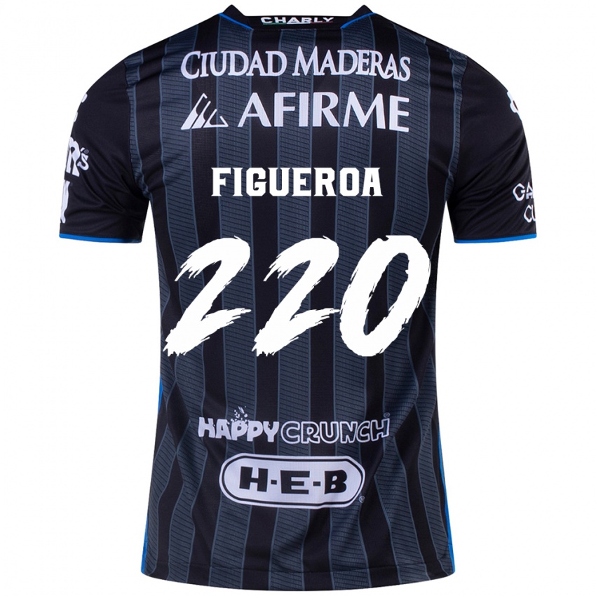 Hombre Camiseta Christopher Figueroa #220 Blanco Negro 2ª Equipación 2024/25 La Camisa Argentina