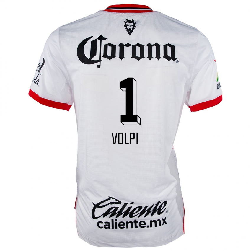 Hombre Camiseta Tiago Volpi #1 Blanco Rojo 2ª Equipación 2024/25 La Camisa Argentina