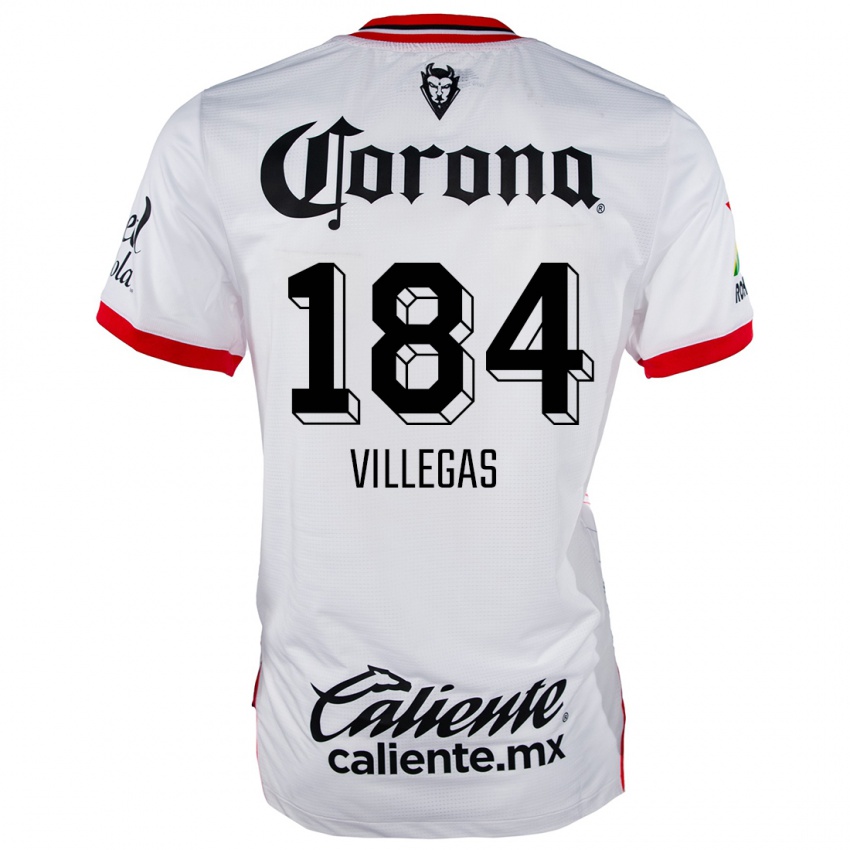 Hombre Camiseta Abraham Villegas #184 Blanco Rojo 2ª Equipación 2024/25 La Camisa Argentina