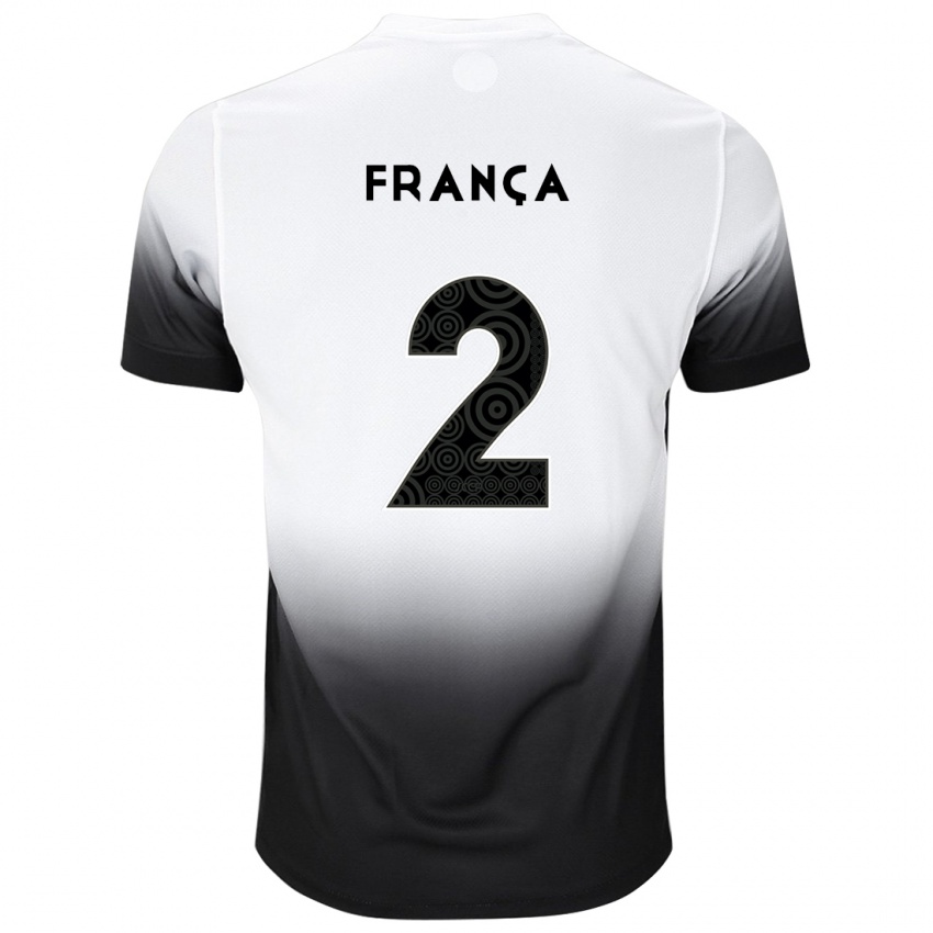 Mujer Camiseta Matheus França #2 Blanco Negro 1ª Equipación 2024/25 La Camisa Argentina