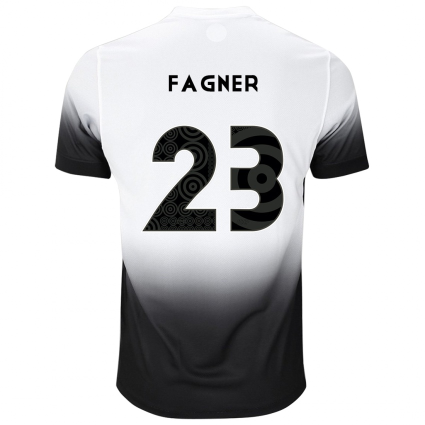 Mujer Camiseta Fagner #23 Blanco Negro 1ª Equipación 2024/25 La Camisa Argentina