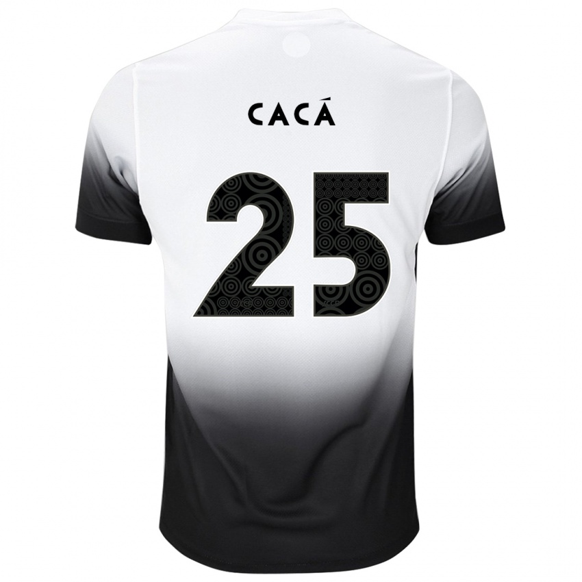 Mujer Camiseta Cacá #25 Blanco Negro 1ª Equipación 2024/25 La Camisa Argentina