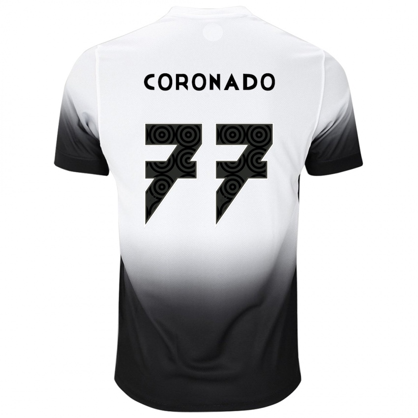 Mujer Camiseta Igor Coronado #77 Blanco Negro 1ª Equipación 2024/25 La Camisa Argentina