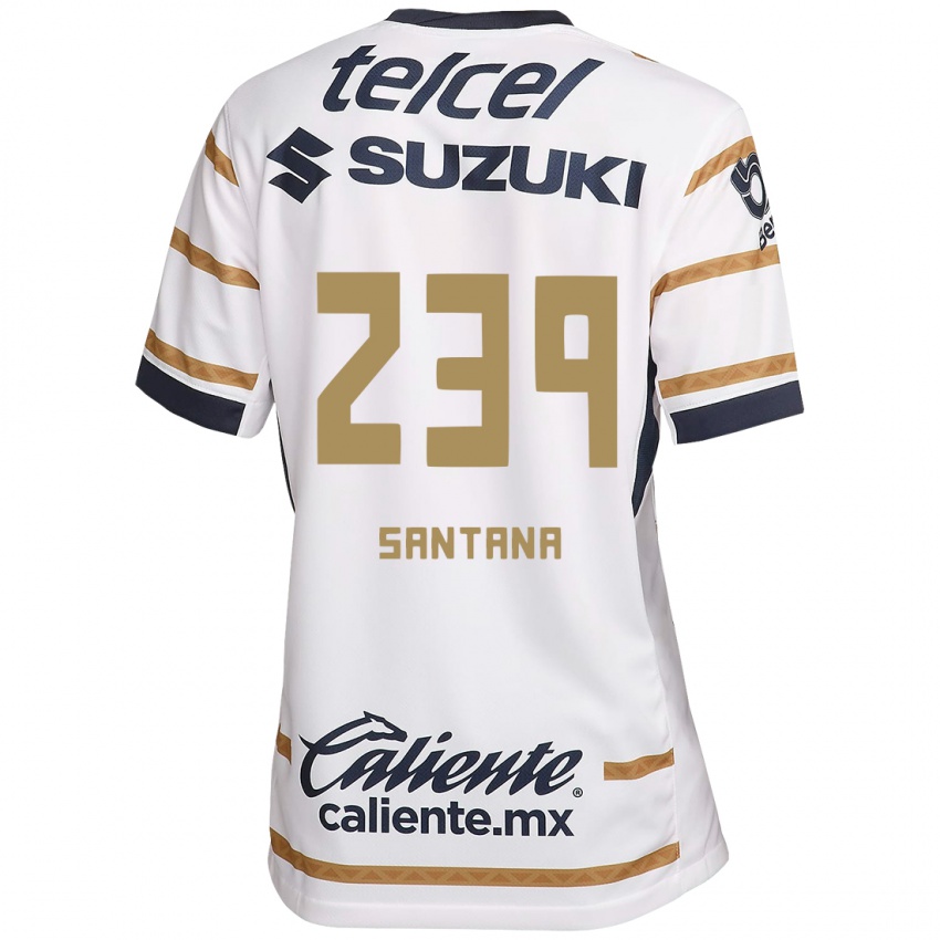 Mujer Camiseta Guillermo Santana #239 Obsidiana Blanca 1ª Equipación 2024/25 La Camisa Argentina