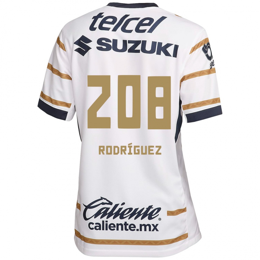 Mujer Camiseta Gael Rodríguez #208 Obsidiana Blanca 1ª Equipación 2024/25 La Camisa Argentina