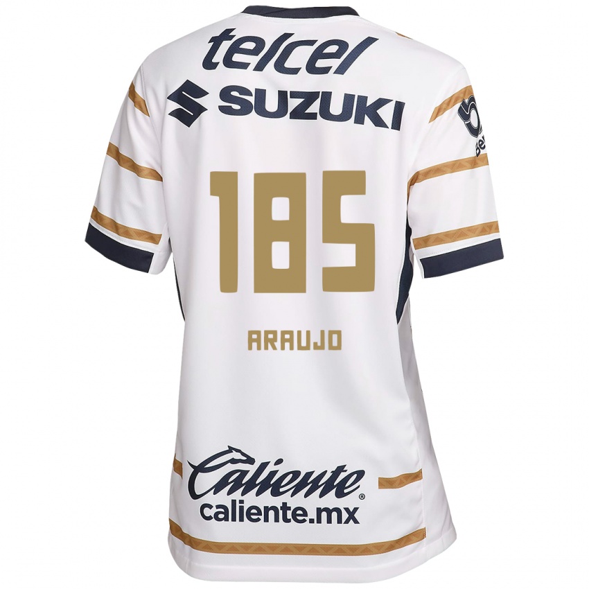 Mujer Camiseta Andrés Araujo #185 Obsidiana Blanca 1ª Equipación 2024/25 La Camisa Argentina