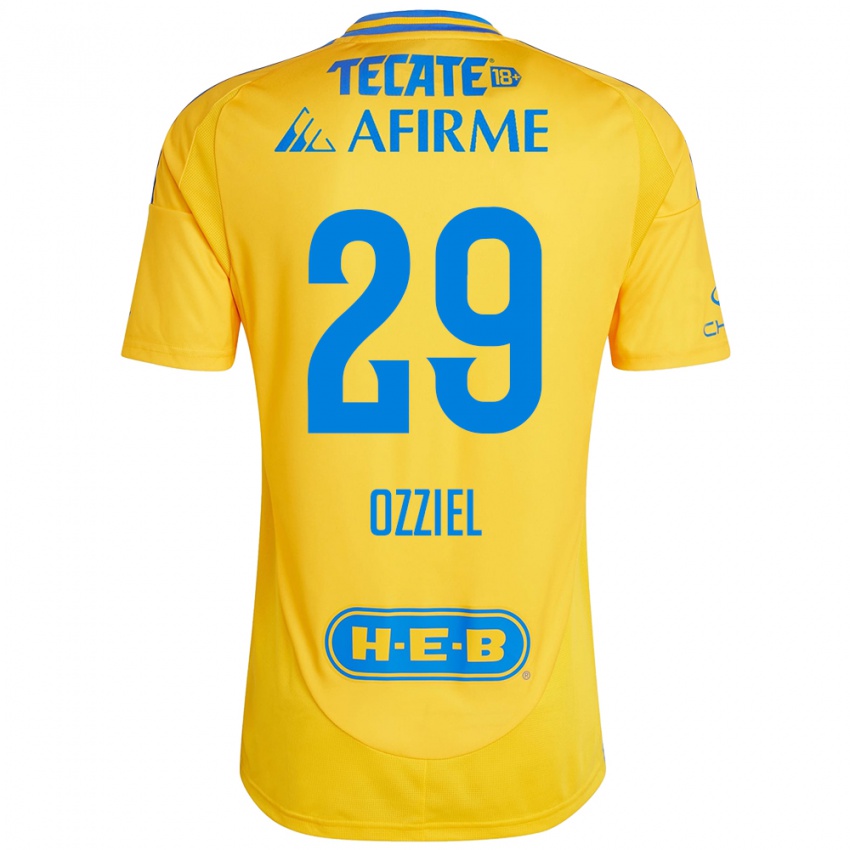 Mujer Camiseta Ozziel Herrera #29 Oro Amarillo 1ª Equipación 2024/25 La Camisa Argentina