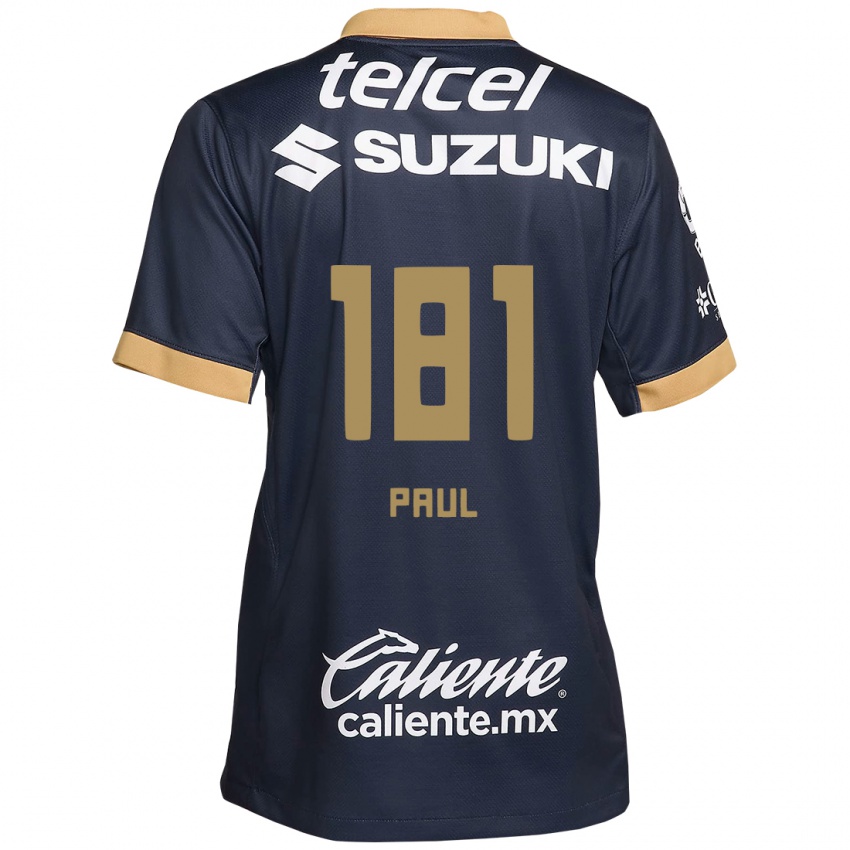 Mujer Camiseta Miguel Paul #181 Obsidiana Dorada Blanca 2ª Equipación 2024/25 La Camisa Argentina