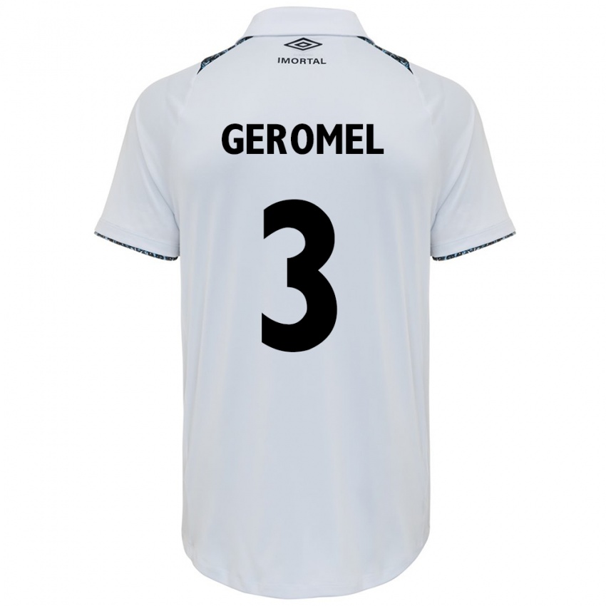 Mujer Camiseta Pedro Geromel #3 Blanco Azul 2ª Equipación 2024/25 La Camisa Argentina