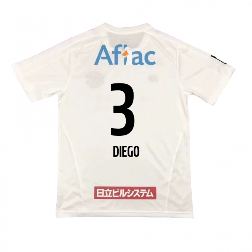 Mujer Camiseta Diego #3 Blanco Negro 2ª Equipación 2024/25 La Camisa Argentina