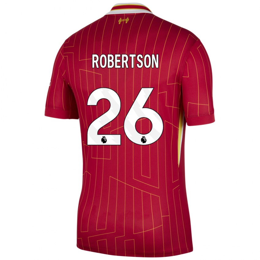 Niño Camiseta Andrew Robertson #26 Rojo Amarillo Blanco 1ª Equipación 2024/25 La Camisa Argentina