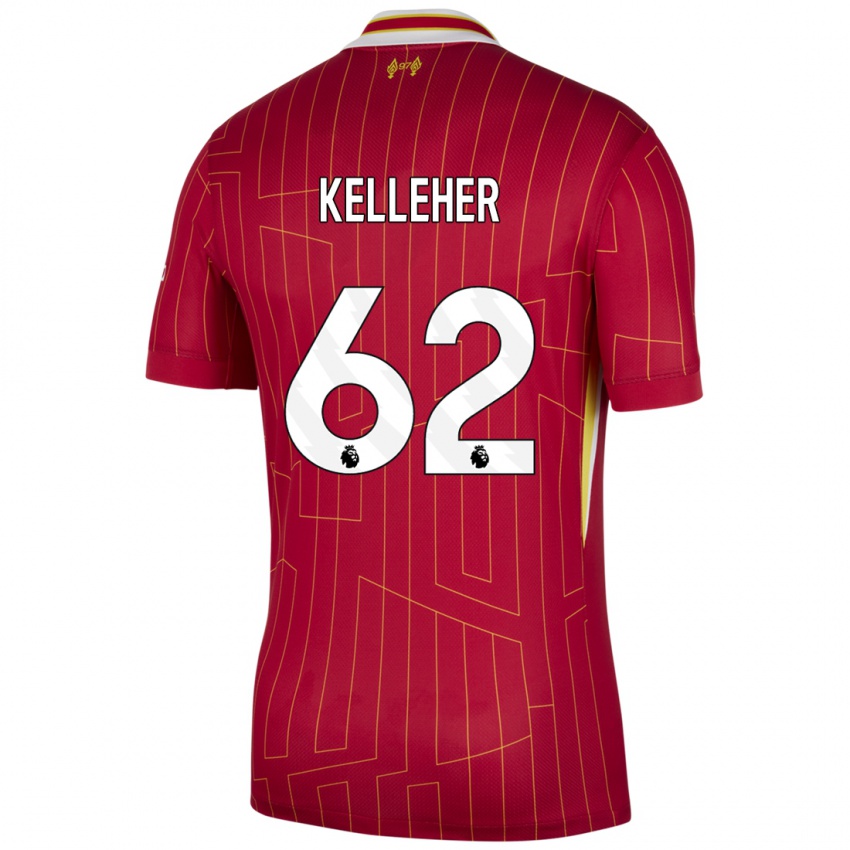 Niño Camiseta Caoimhin Kelleher #62 Rojo Amarillo Blanco 1ª Equipación 2024/25 La Camisa Argentina