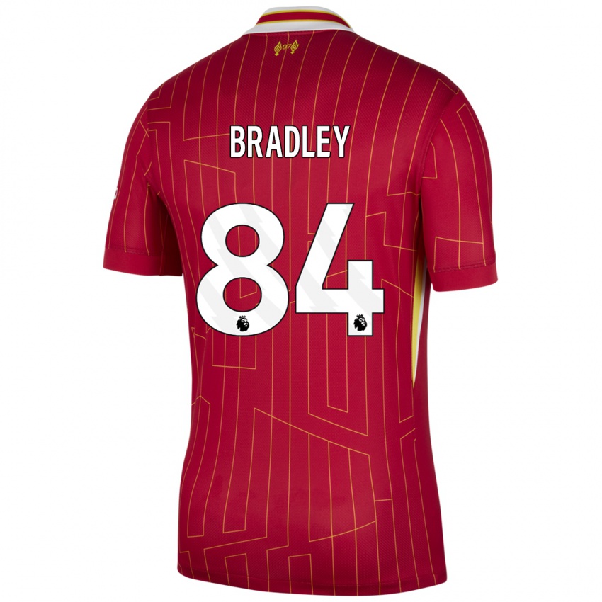 Niño Camiseta Conor Bradley #84 Rojo Amarillo Blanco 1ª Equipación 2024/25 La Camisa Argentina