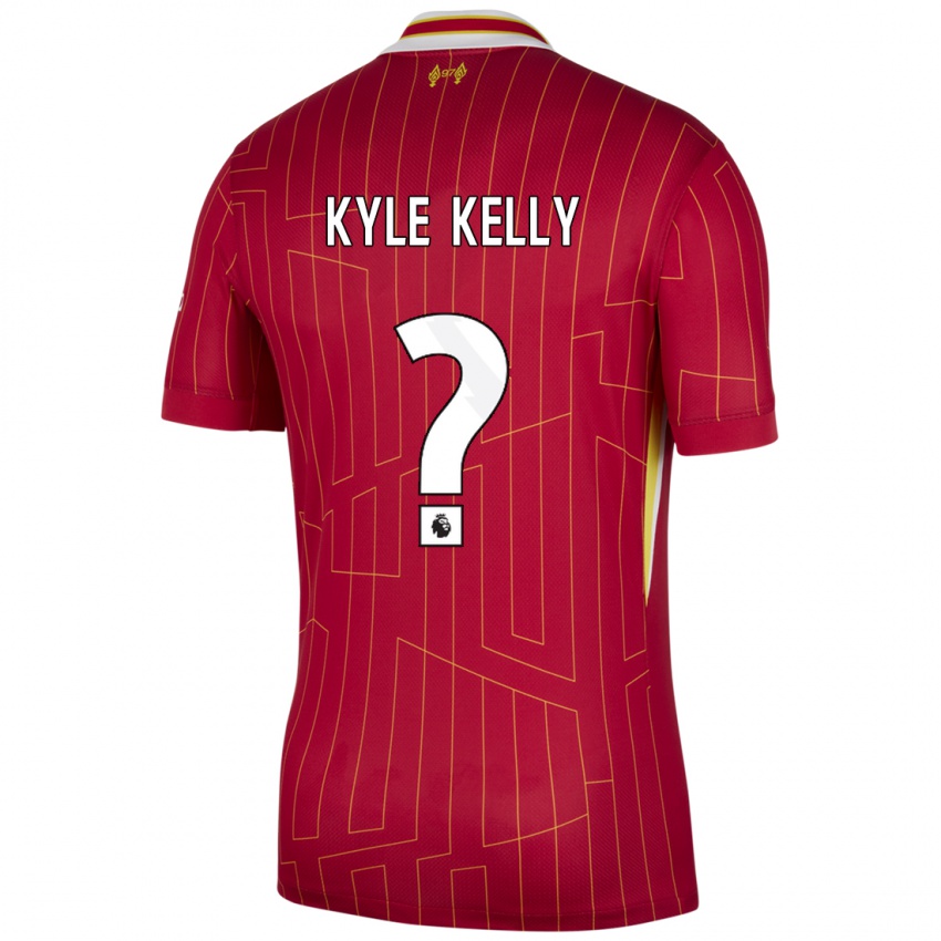 Niño Camiseta Kyle Kelly #0 Rojo Amarillo Blanco 1ª Equipación 2024/25 La Camisa Argentina