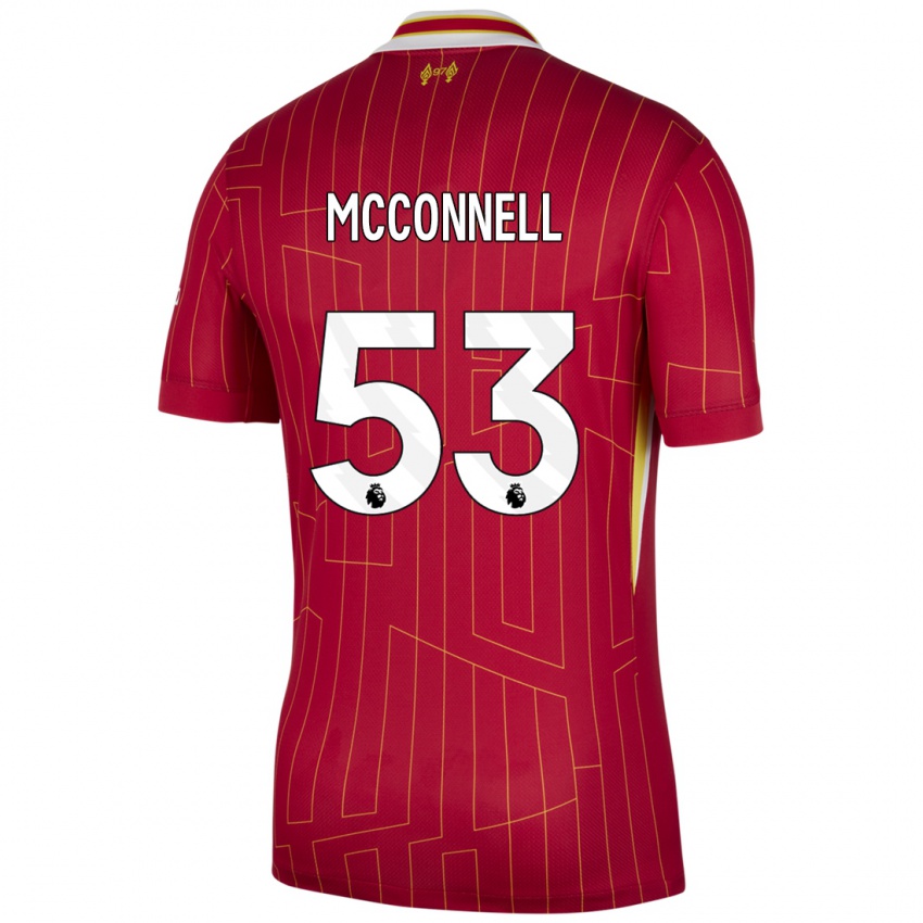 Niño Camiseta James Mcconnell #53 Rojo Amarillo Blanco 1ª Equipación 2024/25 La Camisa Argentina