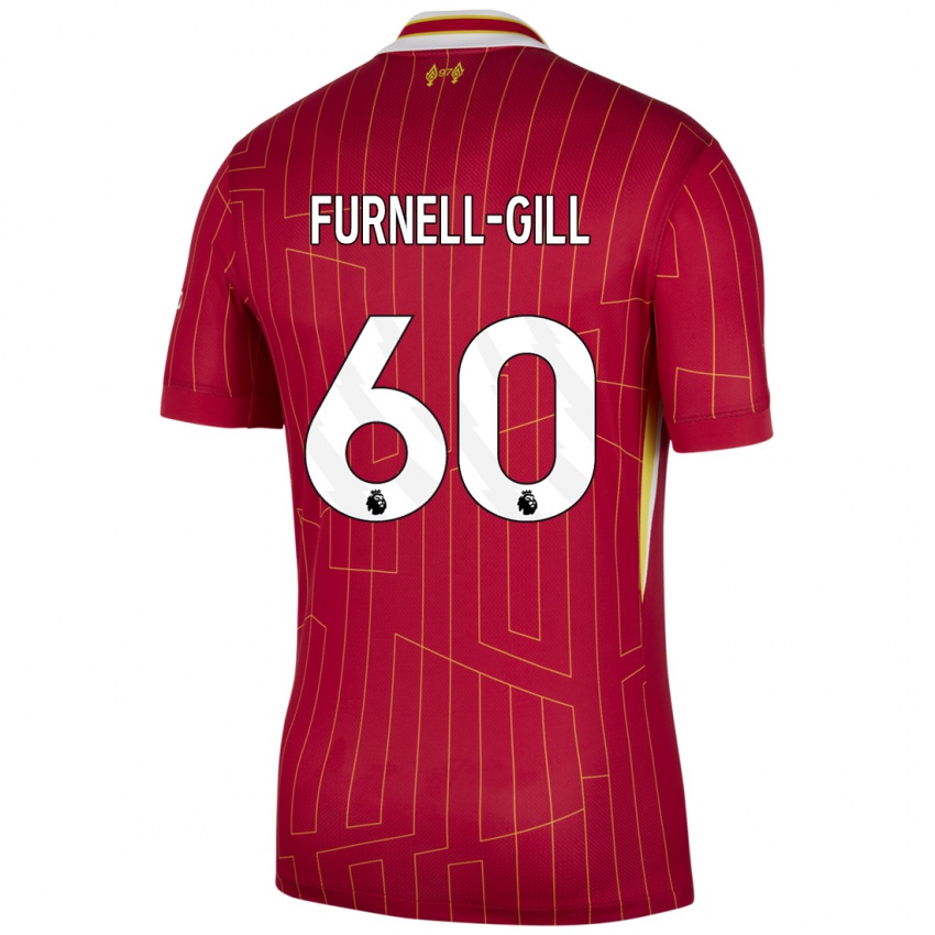 Niño Camiseta Luca Furnell-Gill #60 Rojo Amarillo Blanco 1ª Equipación 2024/25 La Camisa Argentina