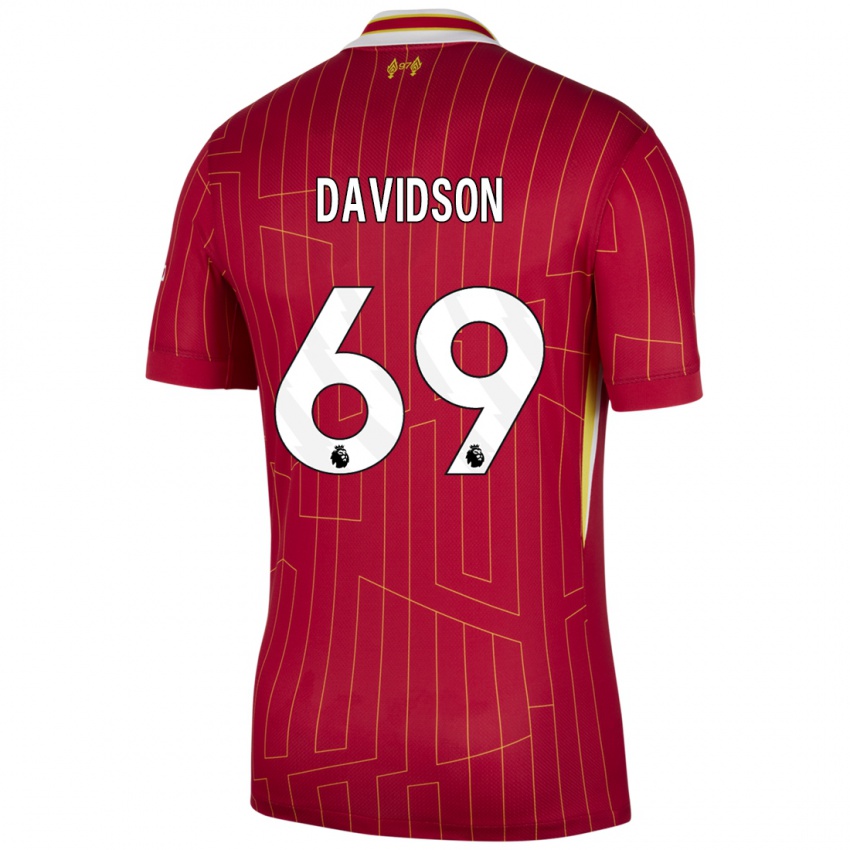 Niño Camiseta Josh Davidson #69 Rojo Amarillo Blanco 1ª Equipación 2024/25 La Camisa Argentina