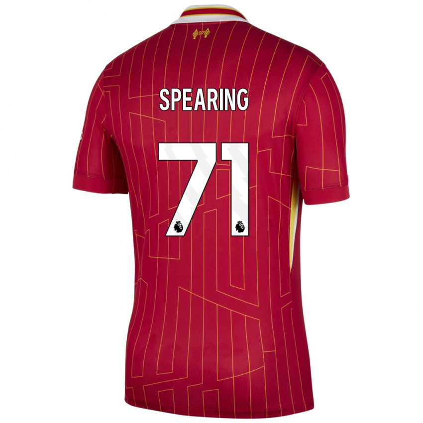 Niño Camiseta Jay Spearing #71 Rojo Amarillo Blanco 1ª Equipación 2024/25 La Camisa Argentina