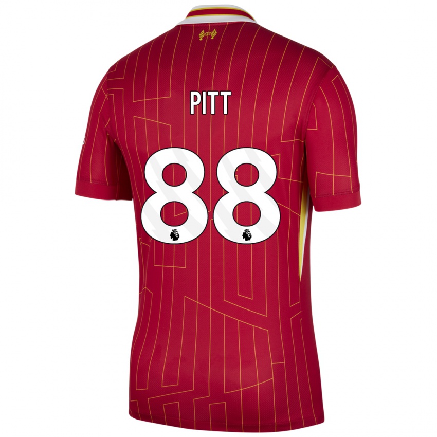 Niño Camiseta Lucas Pitt #88 Rojo Amarillo Blanco 1ª Equipación 2024/25 La Camisa Argentina