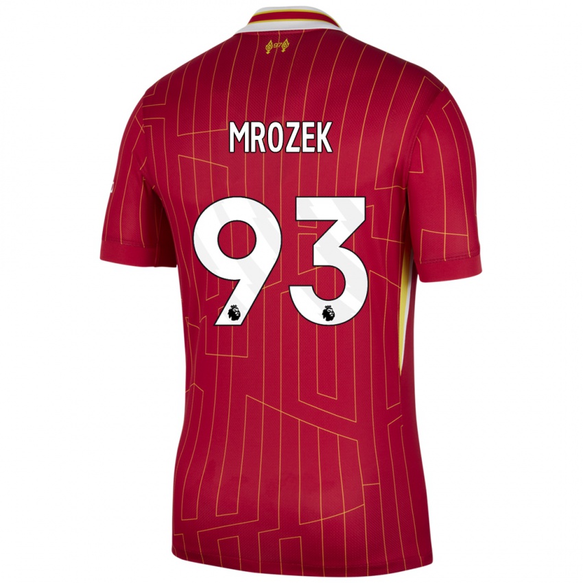 Niño Camiseta Fabian Mrozek #93 Rojo Amarillo Blanco 1ª Equipación 2024/25 La Camisa Argentina