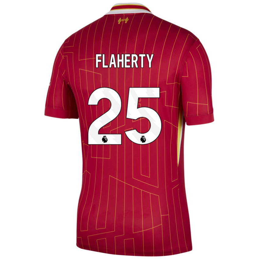 Niño Camiseta Gilly Flaherty #25 Rojo Amarillo Blanco 1ª Equipación 2024/25 La Camisa Argentina