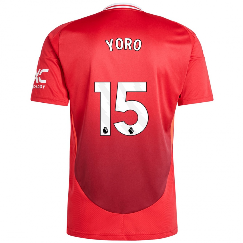 Niño Camiseta Leny Yoro #15 Rojo Brillante 1ª Equipación 2024/25 La Camisa Argentina