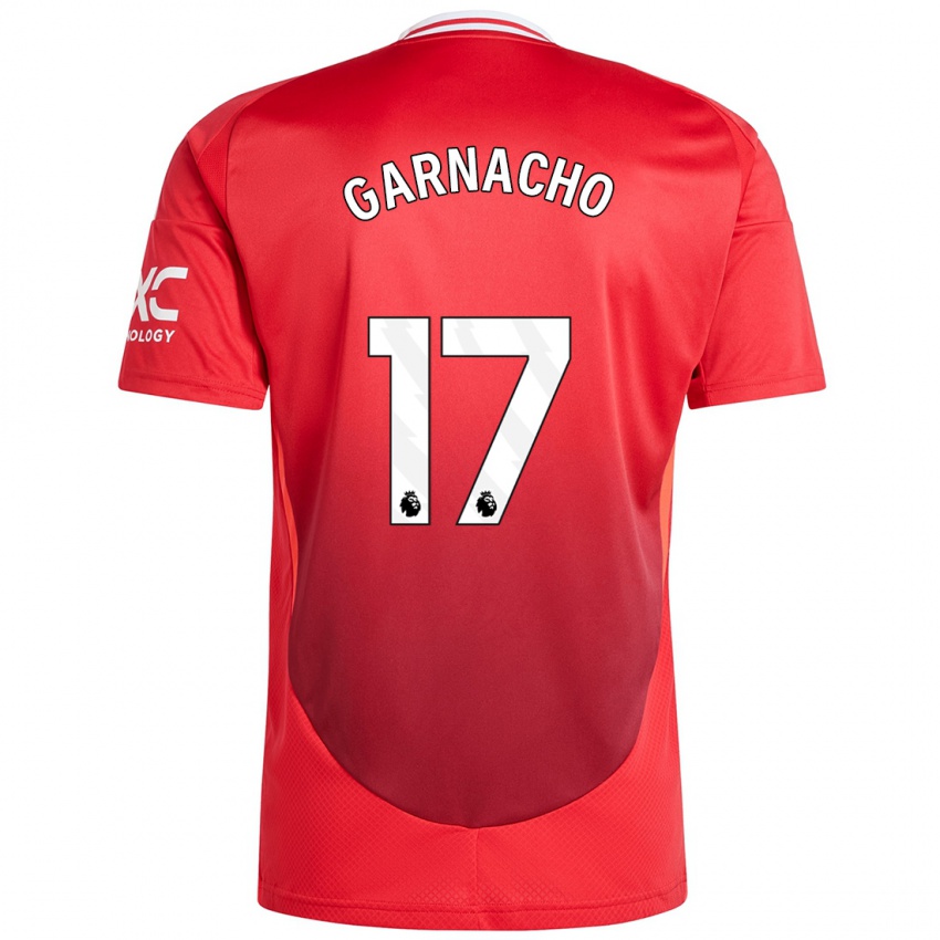 Niño Camiseta Alejandro Garnacho #17 Rojo Brillante 1ª Equipación 2024/25 La Camisa Argentina