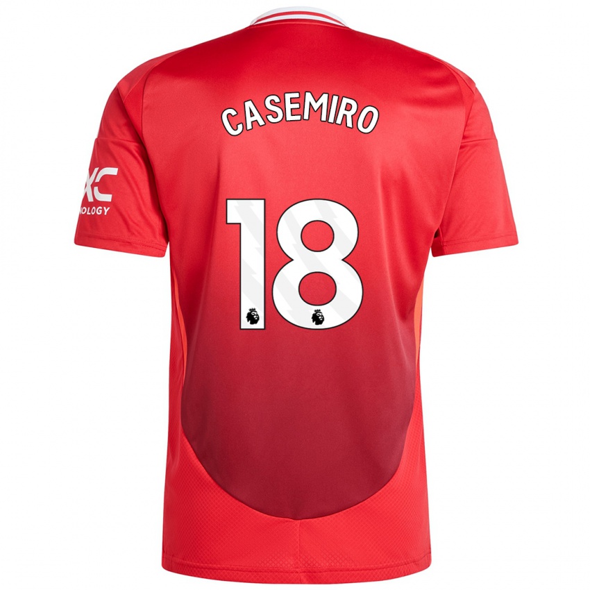 Niño Camiseta Casemiro #18 Rojo Brillante 1ª Equipación 2024/25 La Camisa Argentina